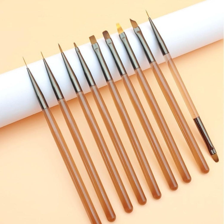 Brown Nail Art Pen Set Colorful Drawing Tools