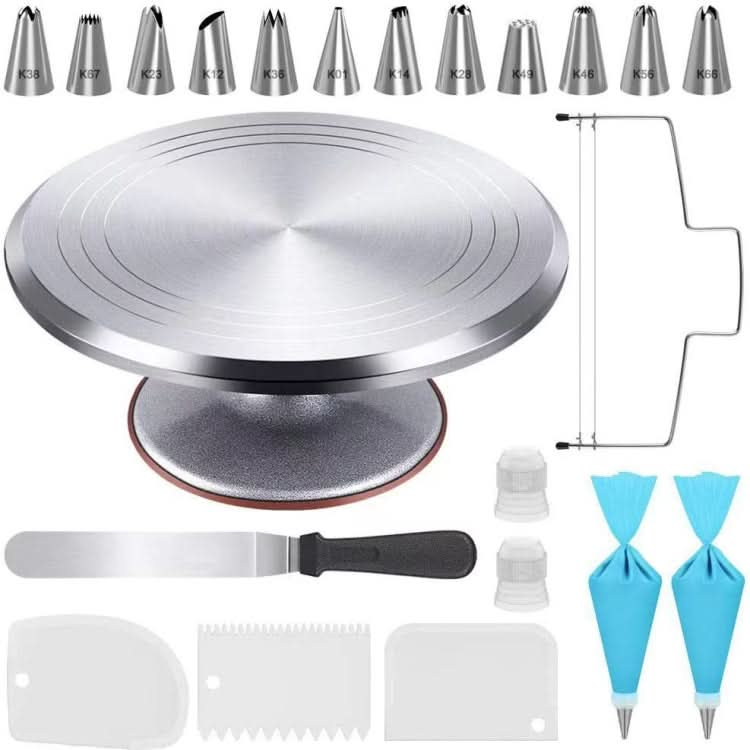 22 In 1  Aluminum Alloy Cake Turntable Piping Tip Set DIY Baking Tools-Reluova