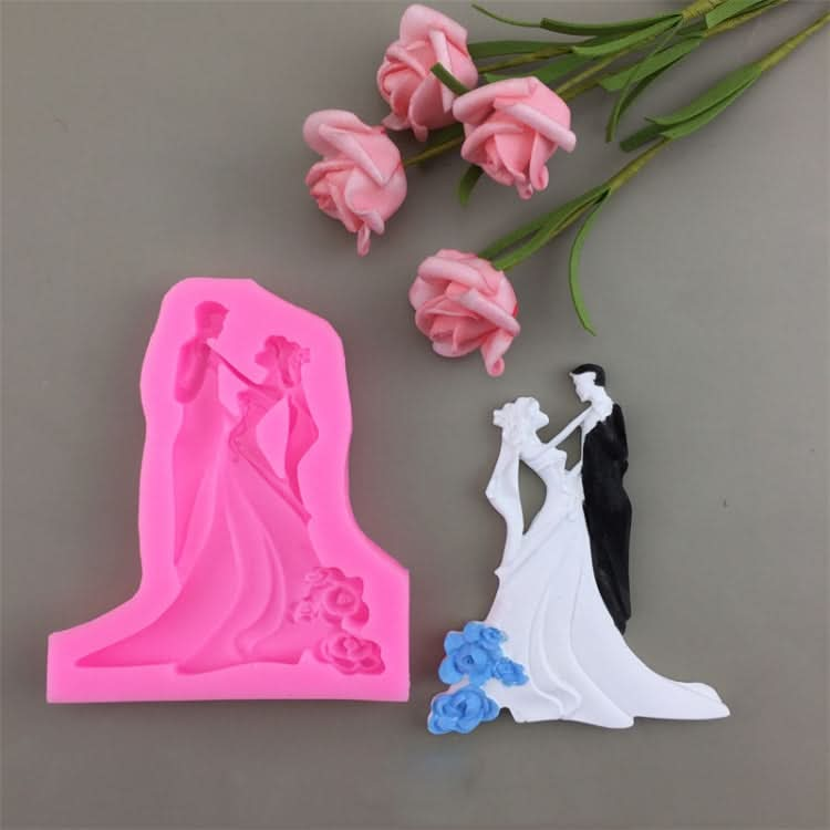 Bride And Groom Silicone Chocolate Epoxy Plaster Mold Reluova