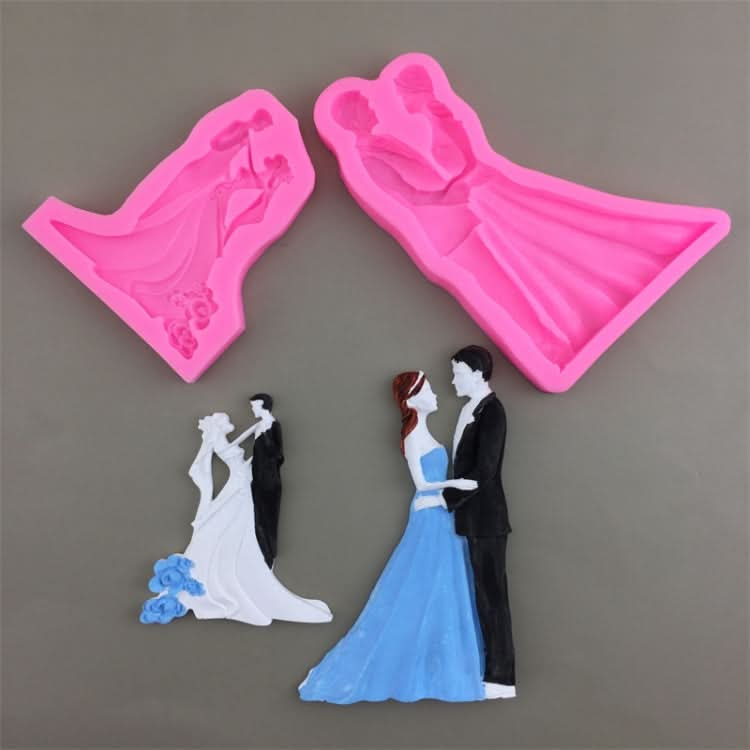 Bride And Groom Silicone Chocolate Epoxy Plaster Mold