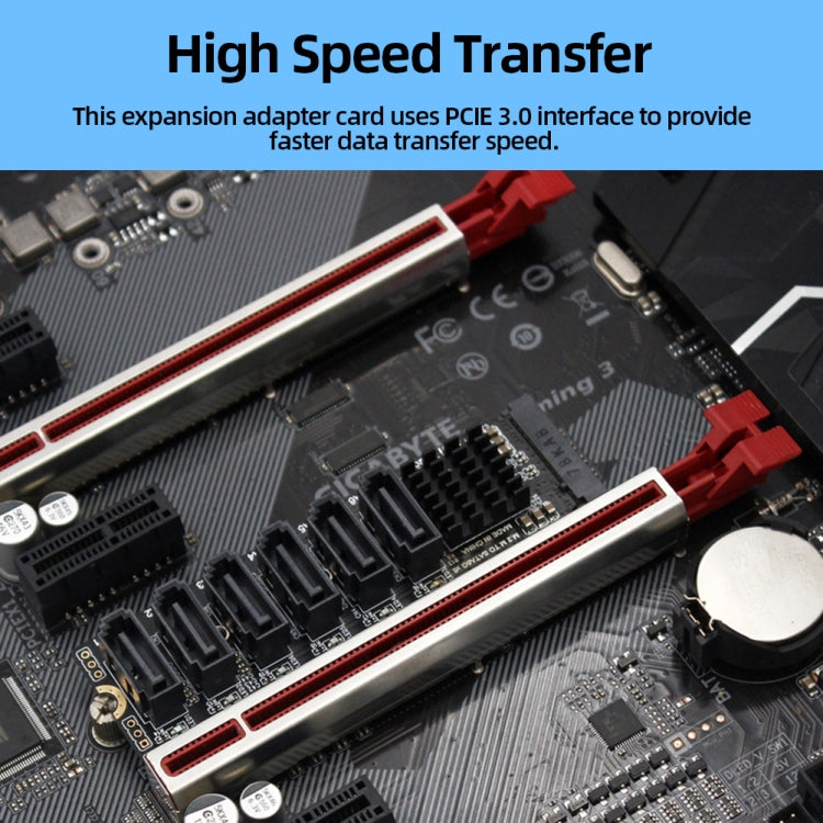 M2 M-EKY PCIE3.0 To SATA6G Transfer Expansion Card 6 Port Hard Disk Expansion Adapter Card My Store