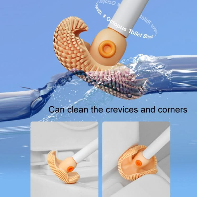 Household Octopus Wall Mounted Soft Rubber Toilet Brush