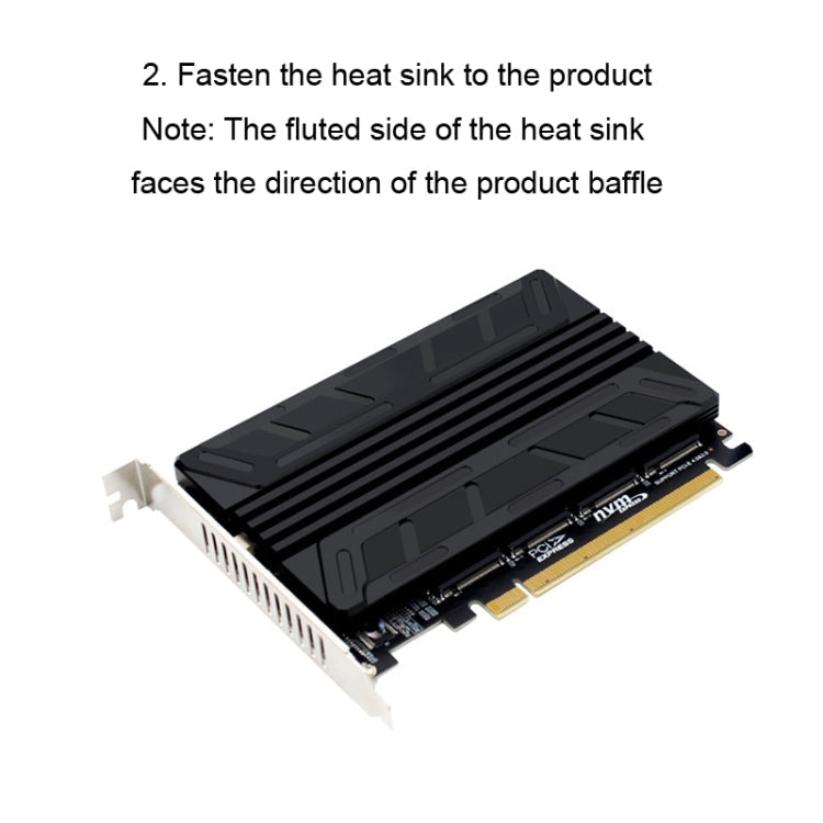 NVMe M.2 MKEY SSD RAID Array Motherboard PCIE Split Card Heatsink