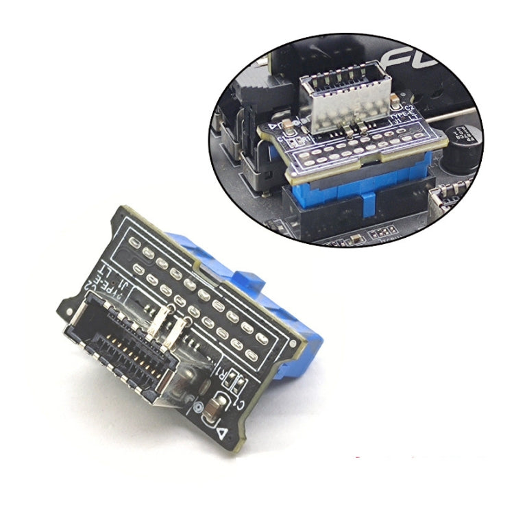 USB 3.0 19PIN Header to Type-E Front A-Key Interface Extend USB Ports to PC