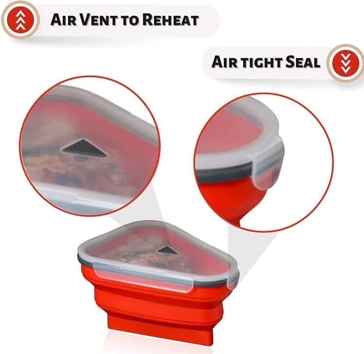 Silicone Pizza Box Foldable Portable Crisper with 5 Microwavable Trays - Reluova