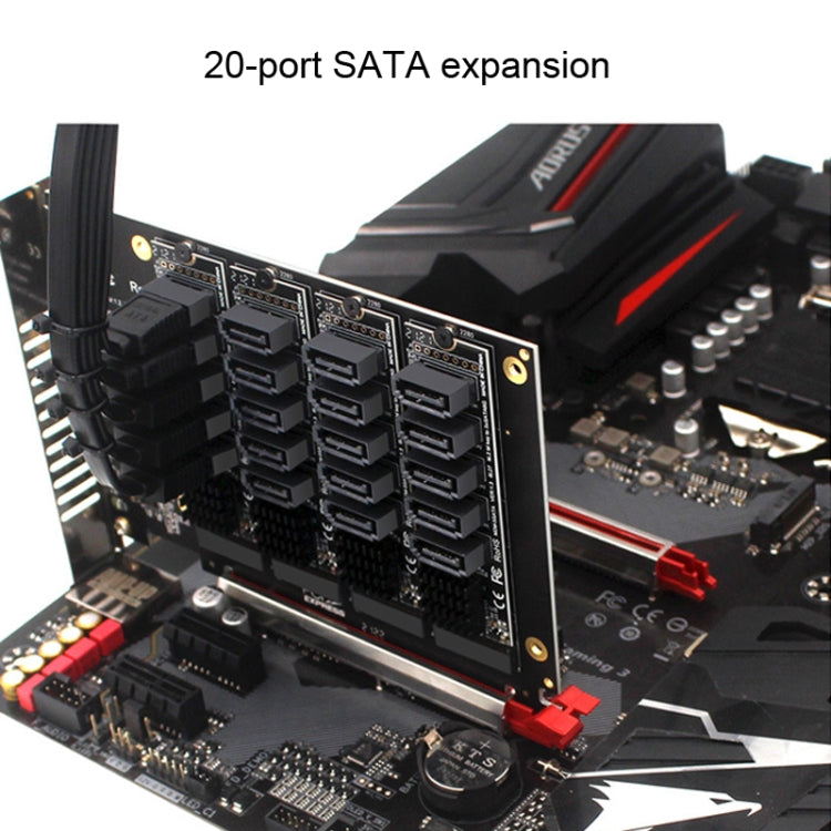 PCIEX16 NVME M.2 RAID Array Expansion SATA 20 Port Transfer Card