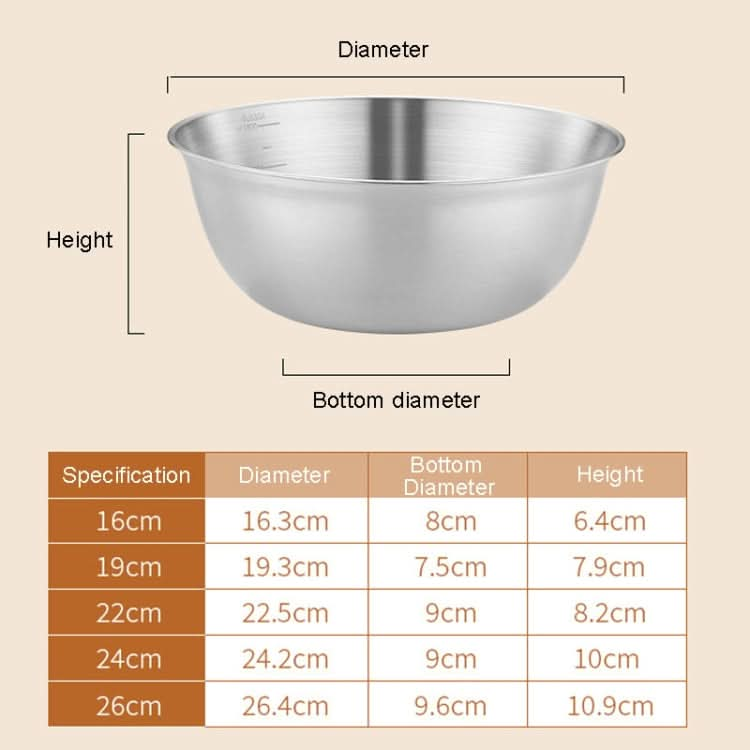 304 Stainless Steel Cooking Basin With Scale Thickening Mixing Basin Salad Bowl-Reluova