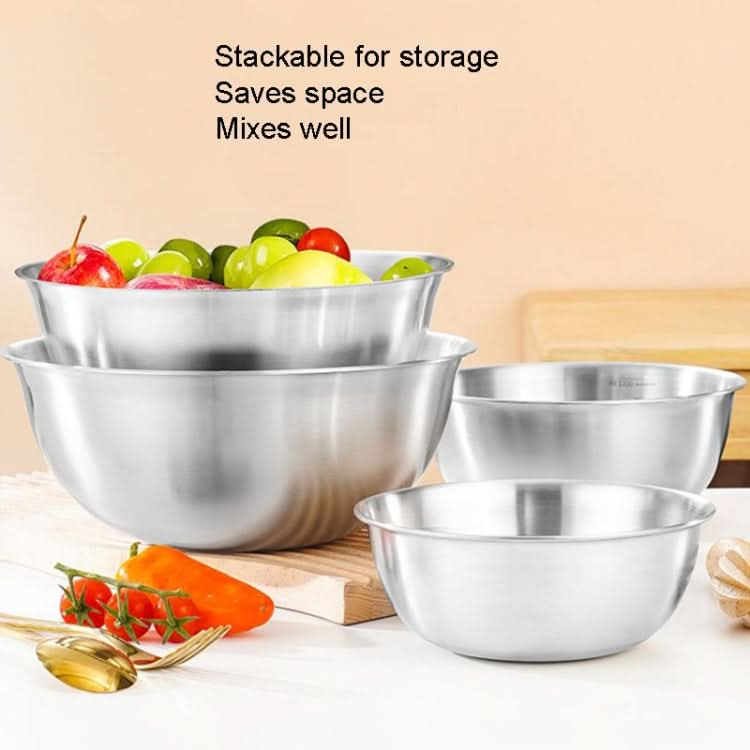 304 Stainless Steel Cooking Basin With Scale Thickening Mixing Basin Salad Bowl-Reluova