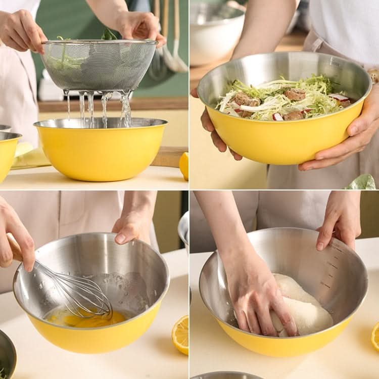 304 Stainless Steel Food Grade Dishes Bowl Kitchen Baking Stirring Bowl Vegetables Sandwood Basin-Reluova