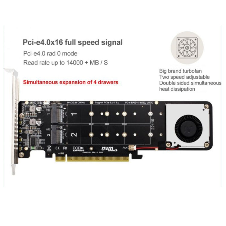 PCI-E X16 to M.2 M-key NVME X4 SSD RAID Array Expansion Adapter Support 2242/2260/2280/22110 My Store