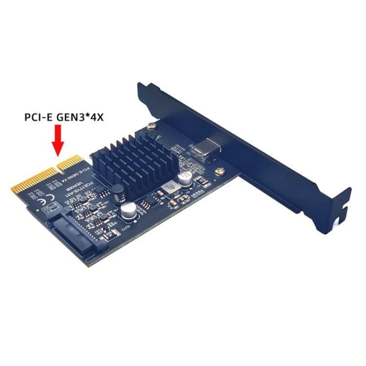 PCI-E 4X To  USB3.2 Gen2x2 Type-C 20Gbps SATA Expansion Card Asmedia ASM3242 Chip