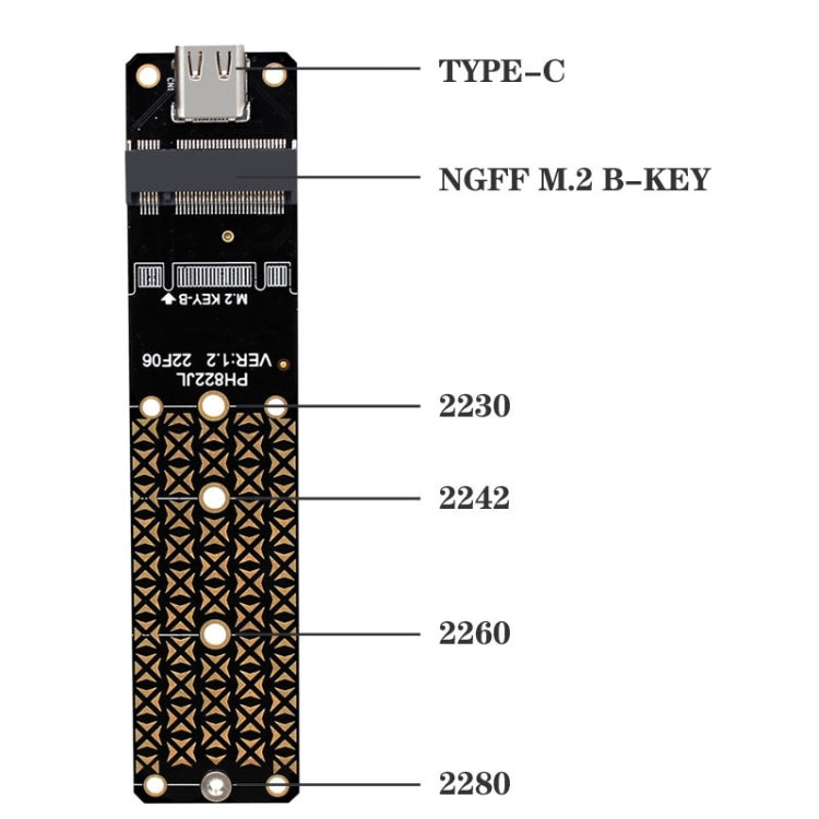 NGFF M.2 Bkey SATA Hard Disk SSD To USB3.1 Type-C / USB-C Expansion Card Conversion Board