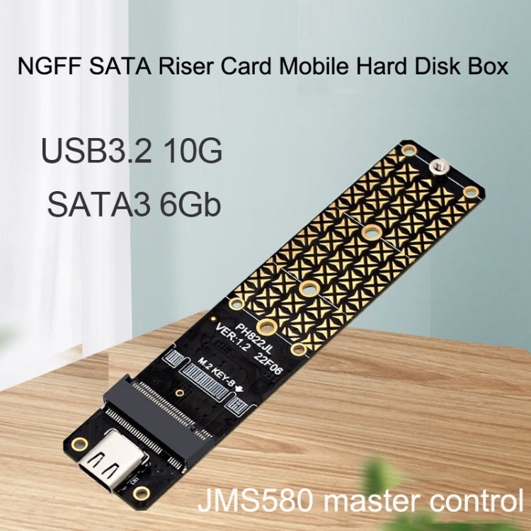 NGFF M.2 Bkey SATA Hard Disk SSD To USB3.1 Type-C / USB-C Expansion Card Conversion Board