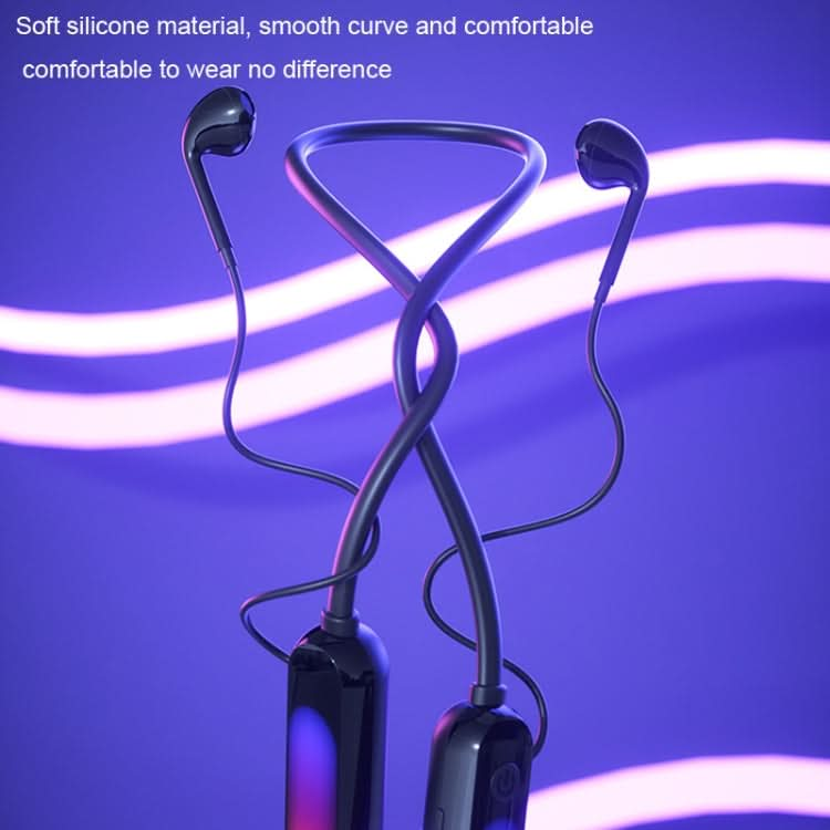 With Atmosphere Lamp Hanging Neck Bluetooth Earphone