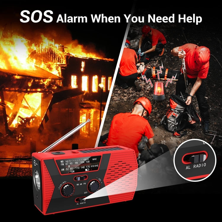 Emergency Radio Portable Hand Crank Solar Powered Radio