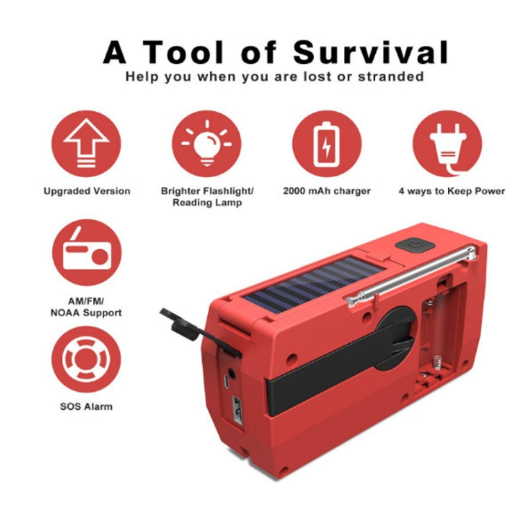 Emergency Radio Portable Hand Crank Solar Powered Radio Reluova