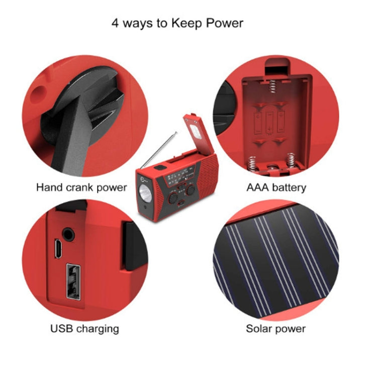 Emergency Radio Portable Hand Crank Solar Powered Radio