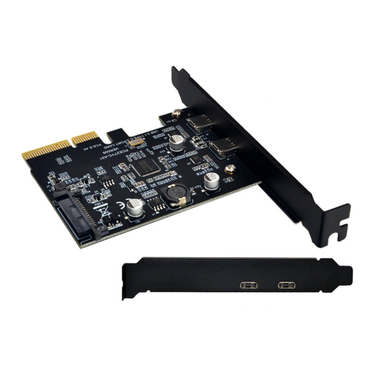 PCI-E 4X To USB3.1 Dual USB-C/Type-C Port 10Gbps Expansion Card  With ASMedia ASM3142 Chip My Store