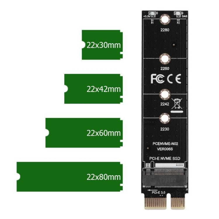 PCI-E 1X To M.2 NVME KEY-M SSD Riser Card Adapter My Store