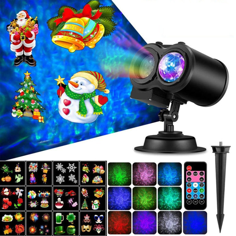 Color Card Pattern 9W Christmas Projection Light Remote Control Snow Light My Store