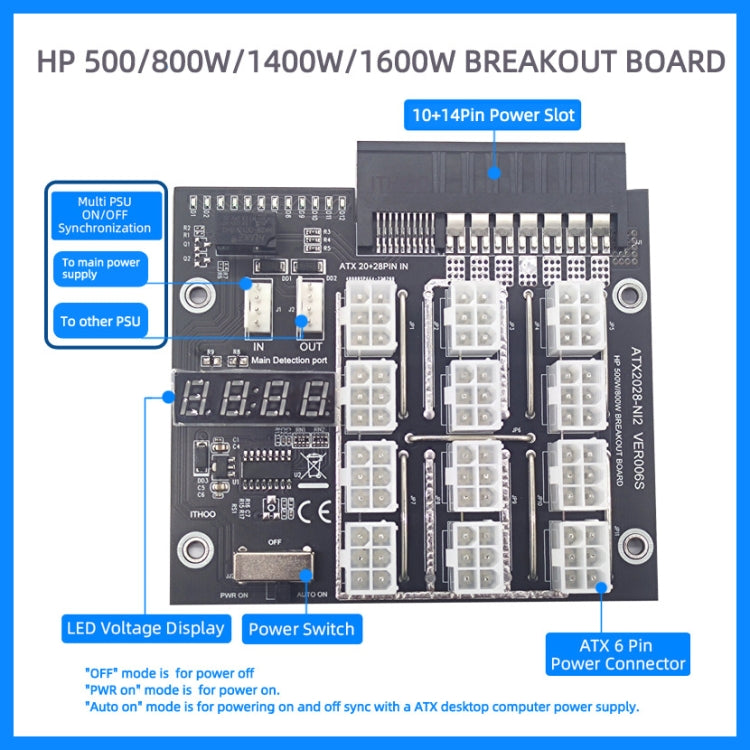 2200W To 6P Graphics Card Power Board For HP Server Power Supply