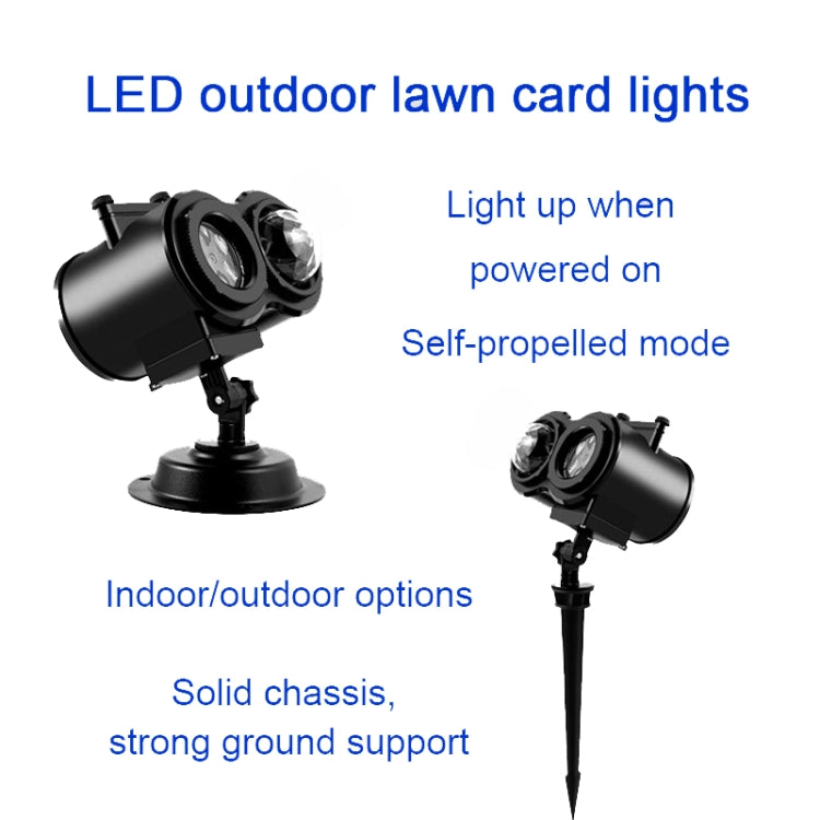 Not Easy To Fade Card Pattern 9W Double Cylinder Water Pattern Christmas Projection Light