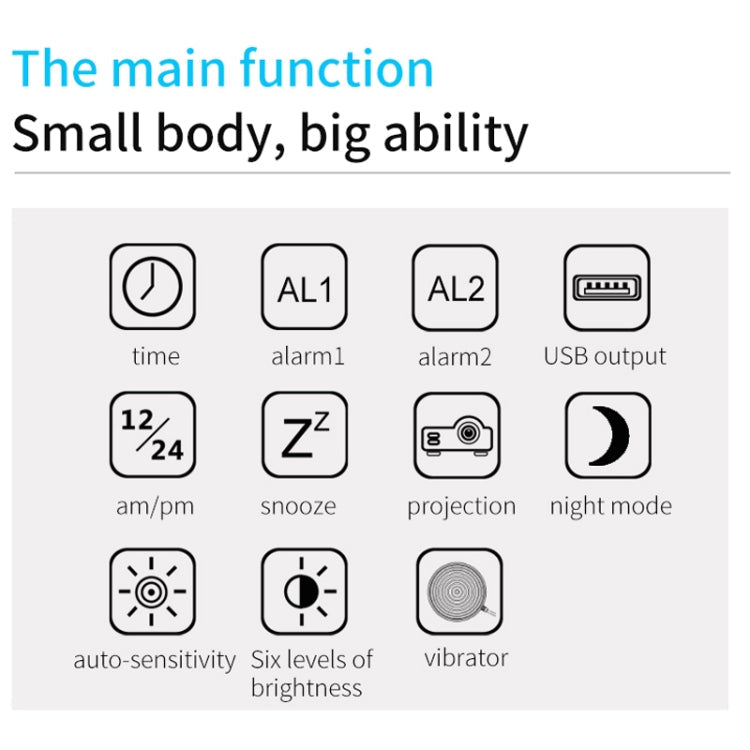 Mirror Projection Clock 2 Groups Alarm Mode with Vibrator My Store