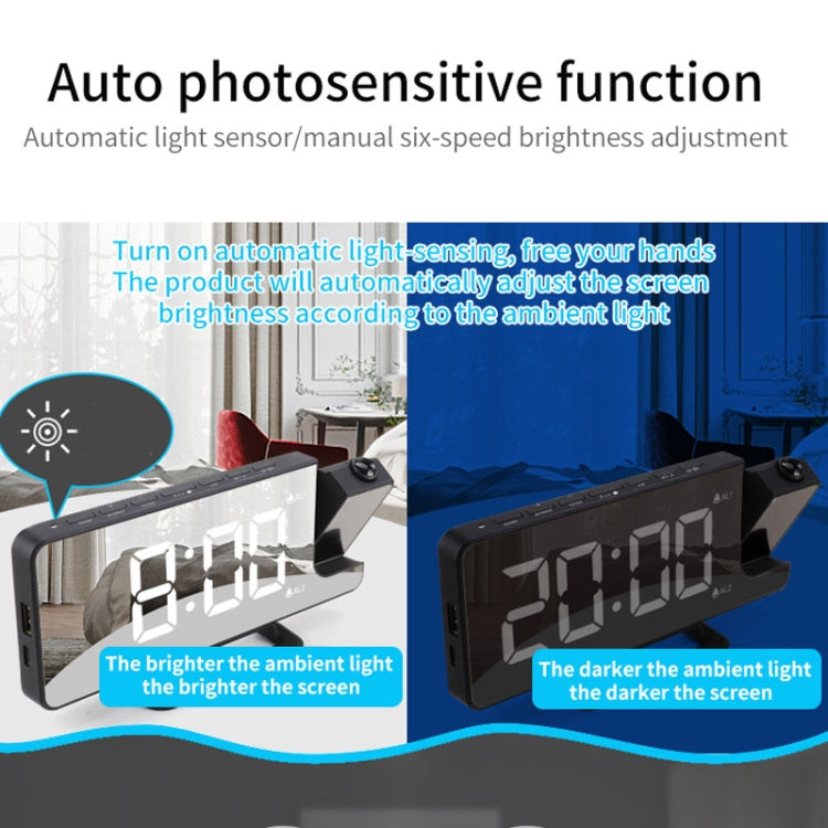 Mirror Projection Clock 2 Groups Alarm Mode with Vibrator My Store