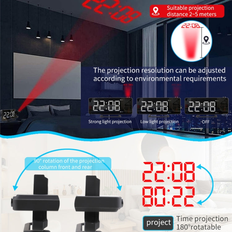 Mirror Projection Clock 2 Groups Alarm Mode with Vibrator My Store