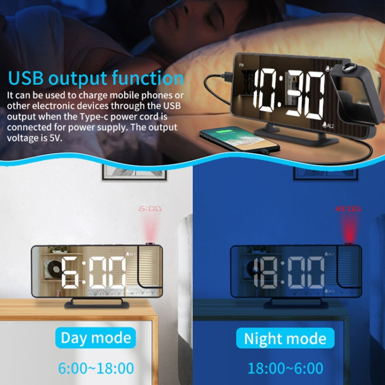 Mirror Projection Clock 2 Groups Alarm Mode with Vibrator My Store