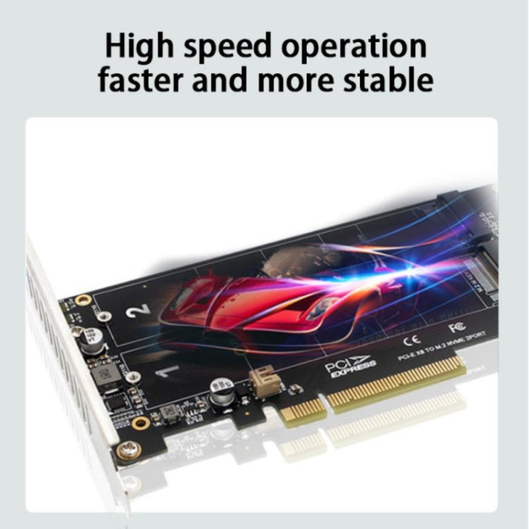 PCI-E X8 Double Disk Transfer Card NVME M.2 MKEY SSD RAID Array Expansion Adapter My Store