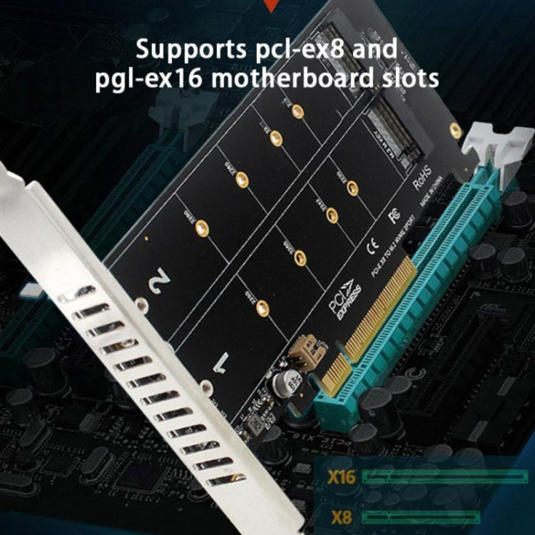 PCI-E X8 Double Disk Transfer Card NVME M.2 MKEY SSD RAID Array Expansion Adapter My Store