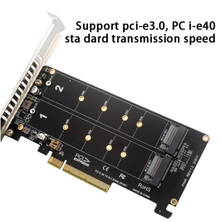 PCI-E X8 Double Disk Transfer Card NVME M.2 MKEY SSD RAID Array Expansion Adapter My Store