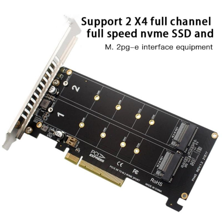 PCI-E X8 Double Disk Transfer Card NVME M.2 MKEY SSD RAID Array Expansion Adapter My Store