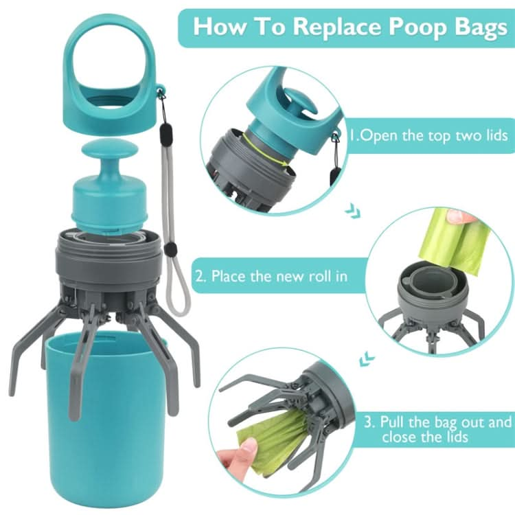 Six-claw Dog Pooper Scooper With Built-in Poop Bag Dispenser - Reluova