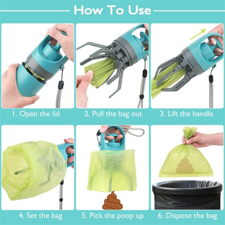 Six-claw Dog Pooper Scooper With Built-in Poop Bag Dispenser - Reluova