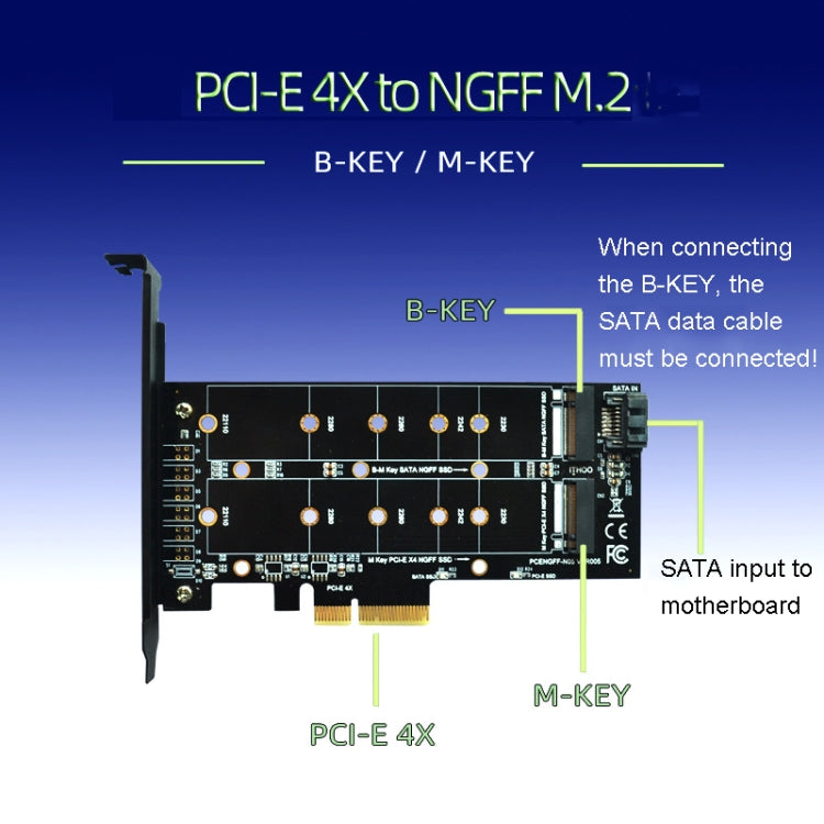 M.2 PCIe SSD Adapter Card PCIE 4x to M.2 Key M B Dual Interface Card My Store