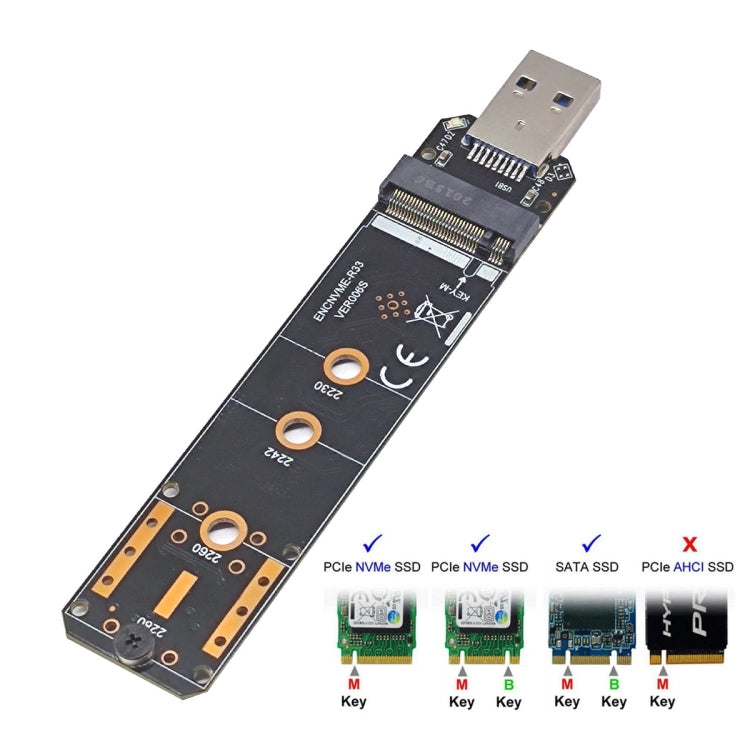 USB3.1 10Gbps GEN2 To NVME SATA Dual Protocol M.2 SSD Riser Card My Store