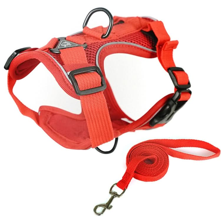 Pet Vest Harness + Traction Rope Set Reflective Breathable Dog Cat Harness - Reluova