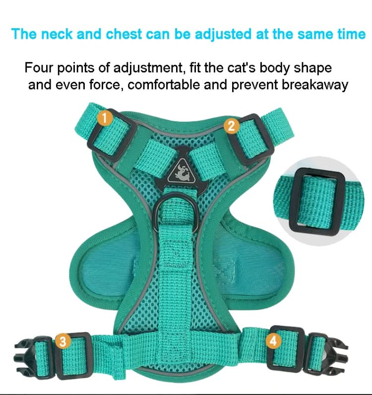 Pet Vest Harness + Traction Rope Set Reflective Breathable Dog Cat Harness - Reluova