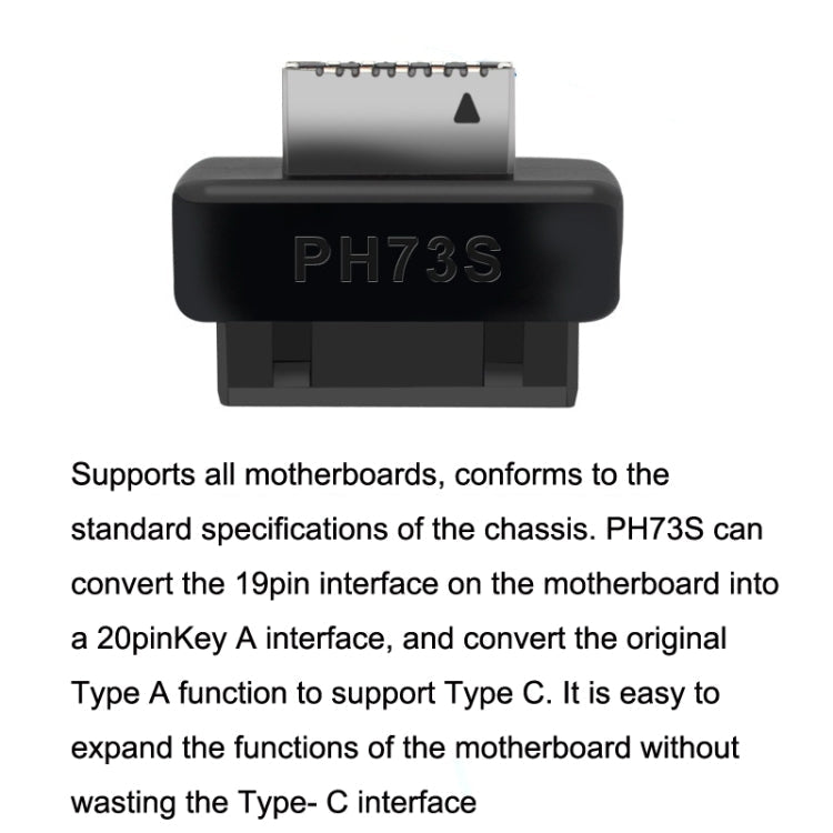 2pcs Mainboard USB3 19P/20P to TYPE-E Adapter Chassis Front TYPE-C/USB-C Plug Port