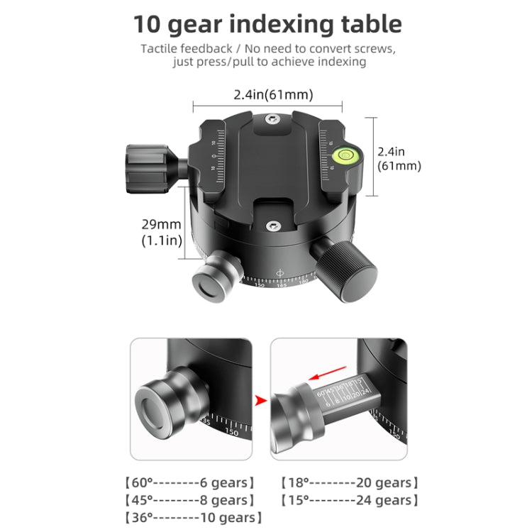 BEXIN  GH-720A Tripod Head  720 Degree Rotating Panorama Head