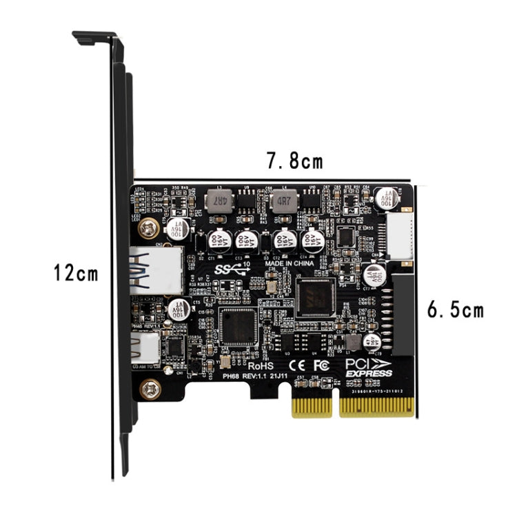 PCIE 3.0 To USB 3.2 Extension Card Type-C Port Front Type-E Expansion Riser Card My Store