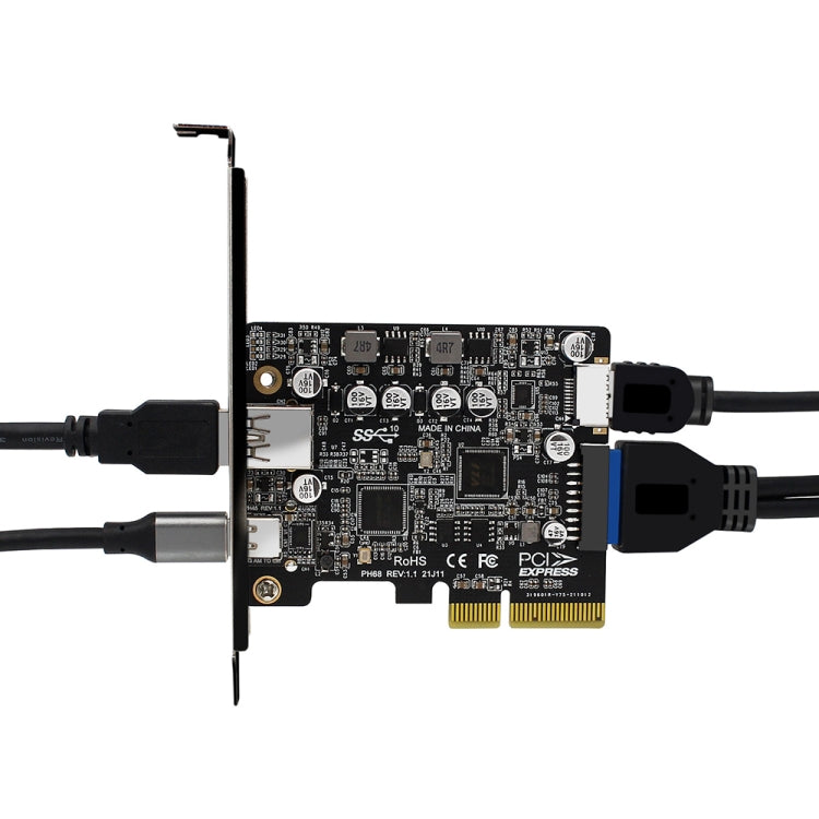 PCIE 3.0 To USB 3.2 Extension Card Type-C Port Front Type-E Expansion Riser Card