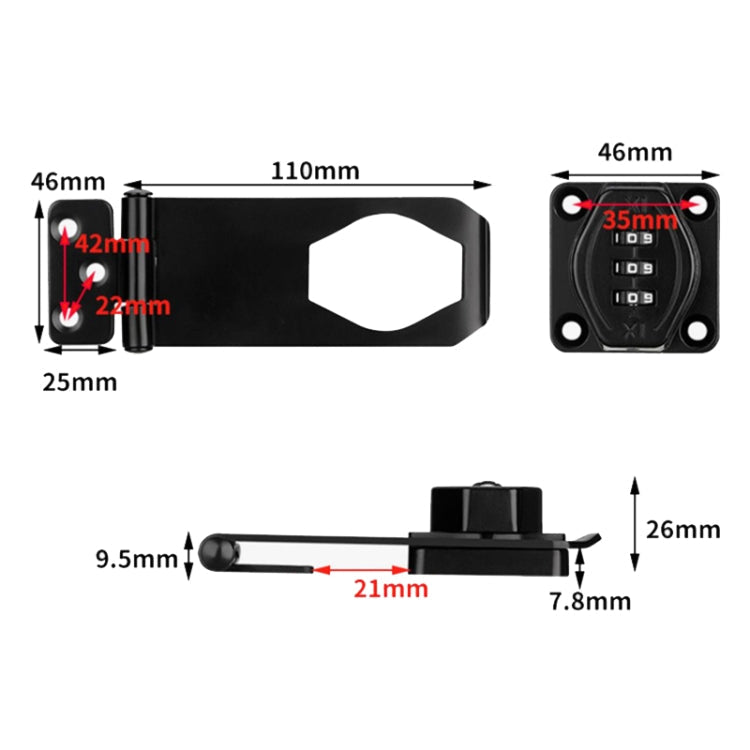 Stick Nail Dual Use Free Punch Cabinet Door Combination Lock Anti-Theft Drawer Lock My Store