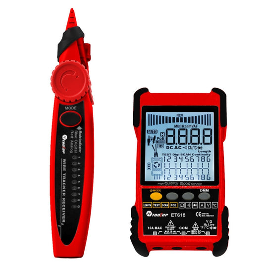 TOOLTOP 600m/1968ft Network Cable Length 2 in 1 Network Cable Finder Multimeter