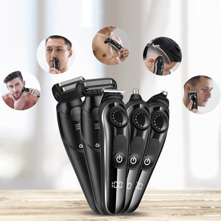 5 In 1 Men Multi-functional Haircut Carving Electric Shaver Reciprocating Shaver Set With Storage Bag-Reluova