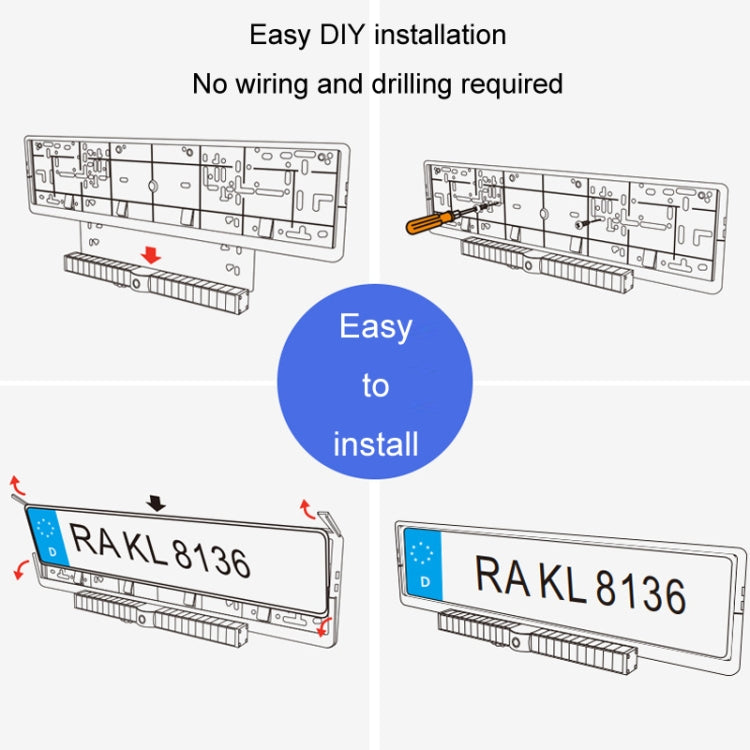 Solar Powered Rear View System Reversing Wireless Transmission Car Camera Display