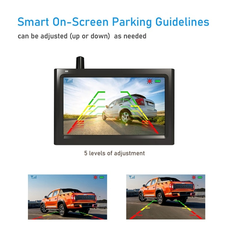 Solar Powered Rear View System Reversing Wireless Transmission Car Camera Display