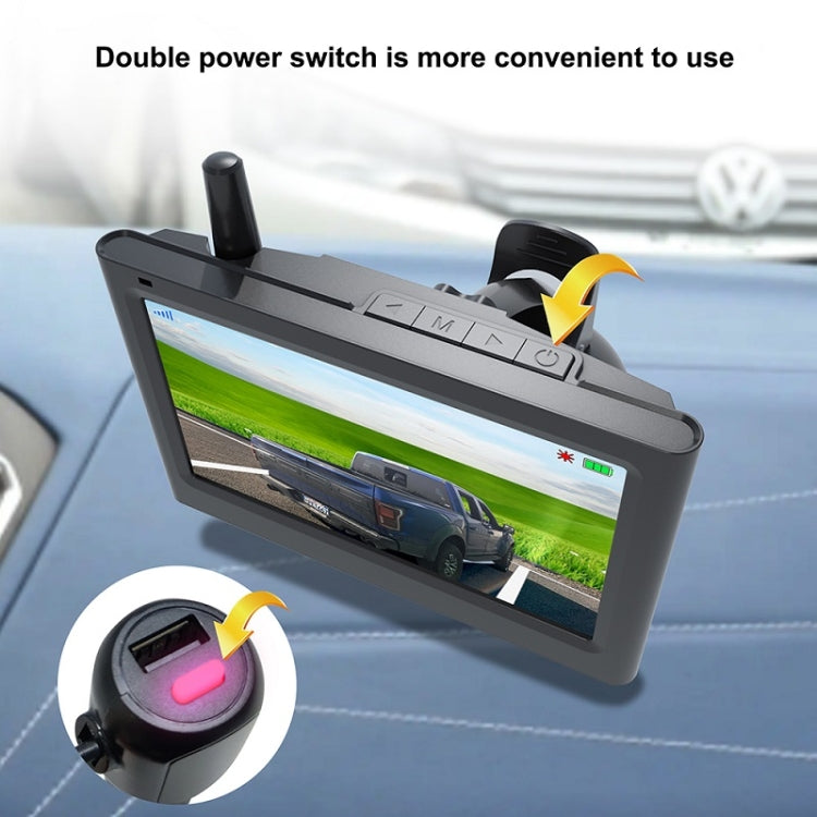 Solar Powered Rear View System Reversing Wireless Transmission Car Camera Display